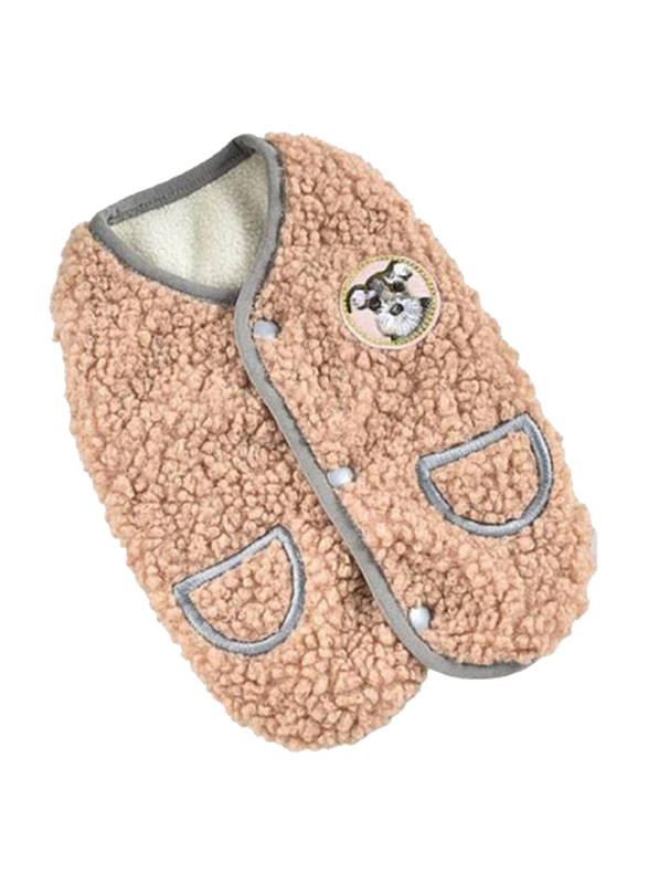 

Hong Pet Plush Vest Coat For Pets, Medium, Coffee