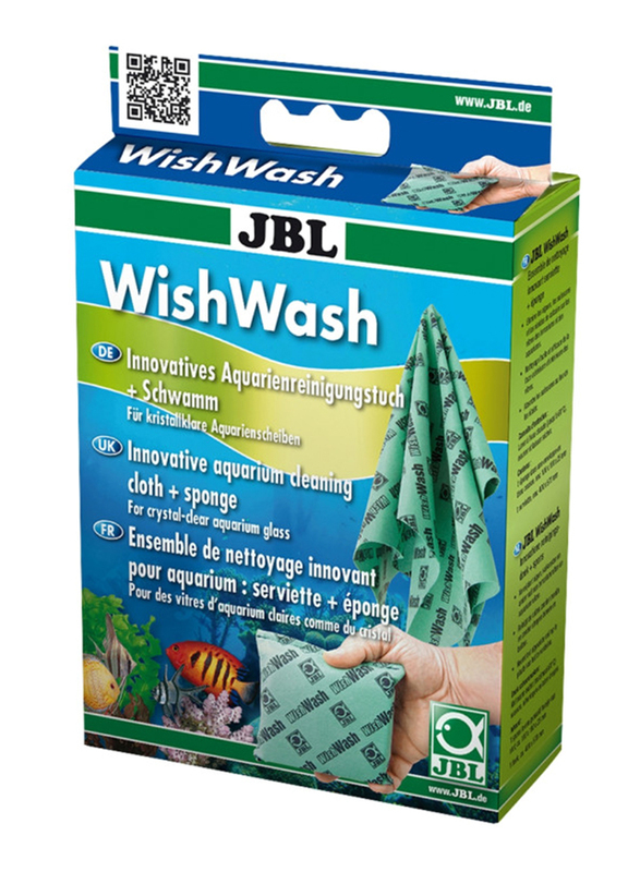 JBL Wish Wash Aquariums & Terrariums Cleaning Cloth & Sponge, Green/Black