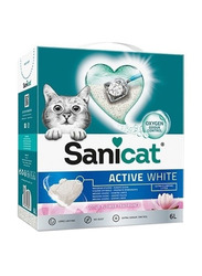 Sanicat Active White Lotus Flower Fragrance Cat Litter, 6 Liters, White