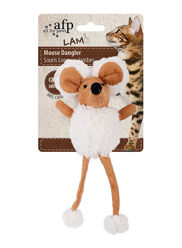 

AFP Lambswool Mouse Dangler Cat Toy, Tan