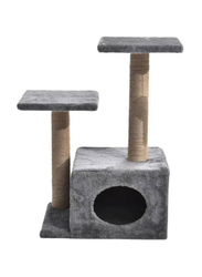 Cat Tree House with Scratching Poles, Grey