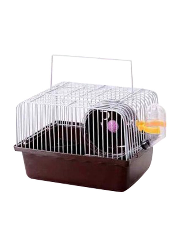 

Generic Hamster Cage With Running Wheels and Water Bottle & Food Feeder, 27 x 21 x 17cm, Assorted