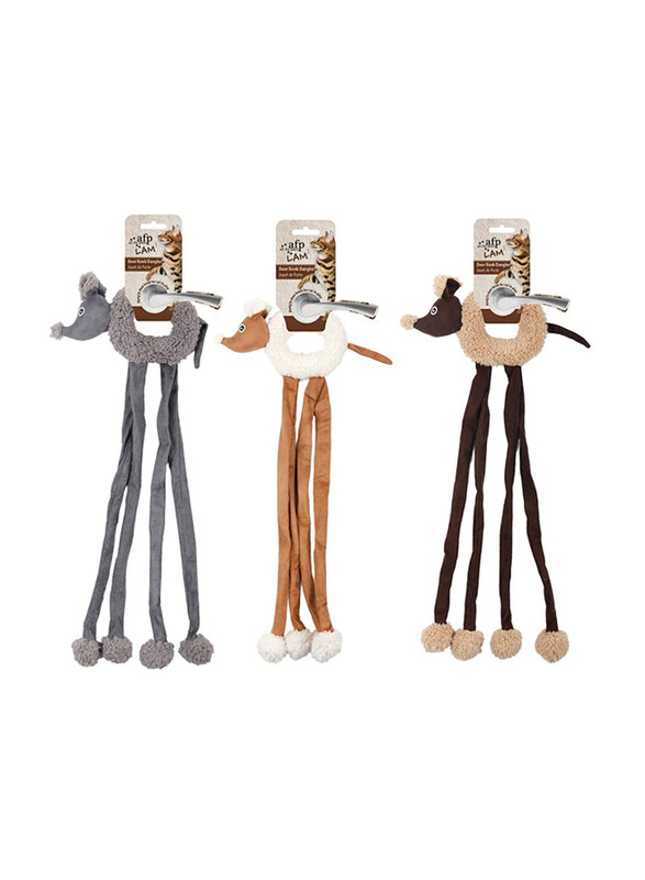 

AFP Lambswool Cuddle Door Knob Dangler Cat Toy, Brown