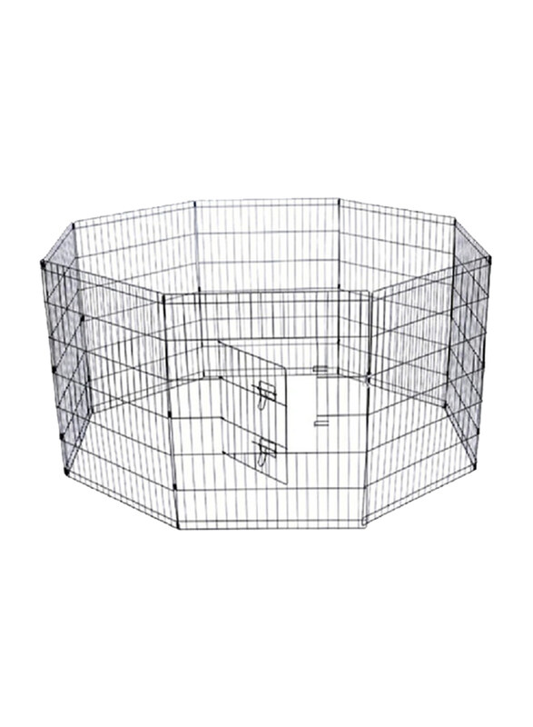 

Woofy 8-Panels Metal Foldable Pet Play Pen with Door, Black