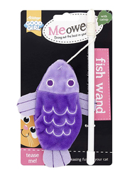 Meowee Fish Wand Cat Toy, Blue