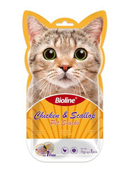 Bioline Chicken & Scallop Wet Cat Treats, 5 x 15g