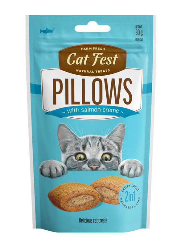 Cat Fest Pillows with Salmon Cream for Cat, 30g