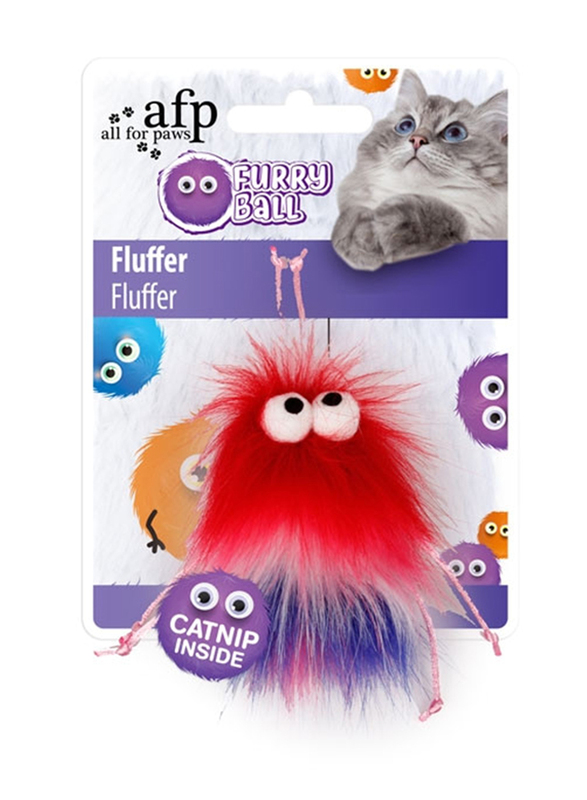 

All For Paws Cat Pet Fluffy Ball Fluffer, Red