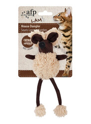 AFP Lambswool Mouse Dangler Cat Toy, Brown