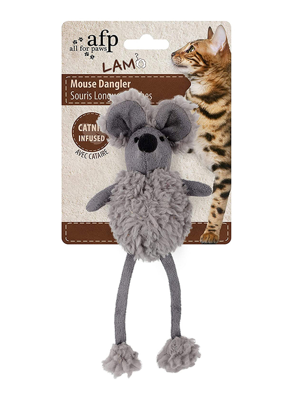 AFP Lambswool Mouse Dangler Cat Toy, Grey