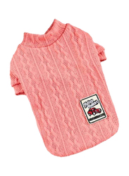 Hong Pet Wave Striped Clothes Knitted Shirt for Dogs, Medium, Rose Red