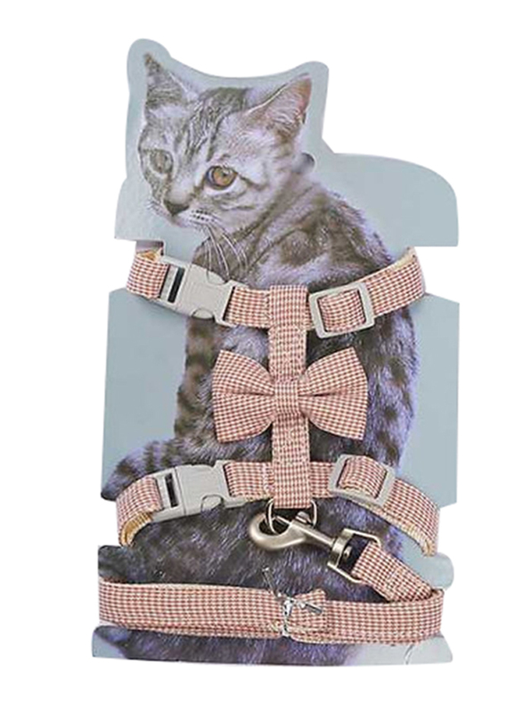 Petbroo Leash + Harness With Bow for Cats, 1.0 x 120 cm, Multicolour