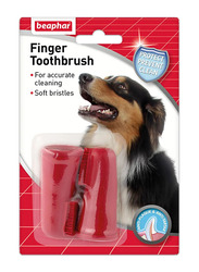 Beaphar Dog Finger Toothbrush, Set of 2, Red