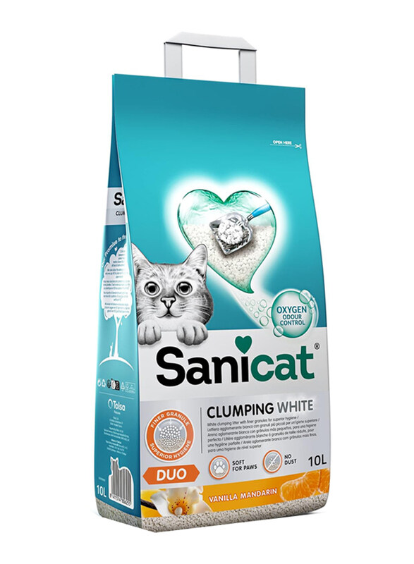 

Sanicat Clumping Vanilla Mandarin Duo, 10 Litres, White