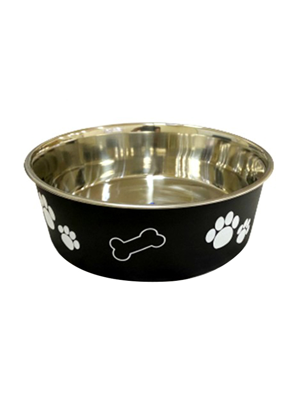 Pado Bella Cat/Dog Bowl, 11cm, Black/Silver