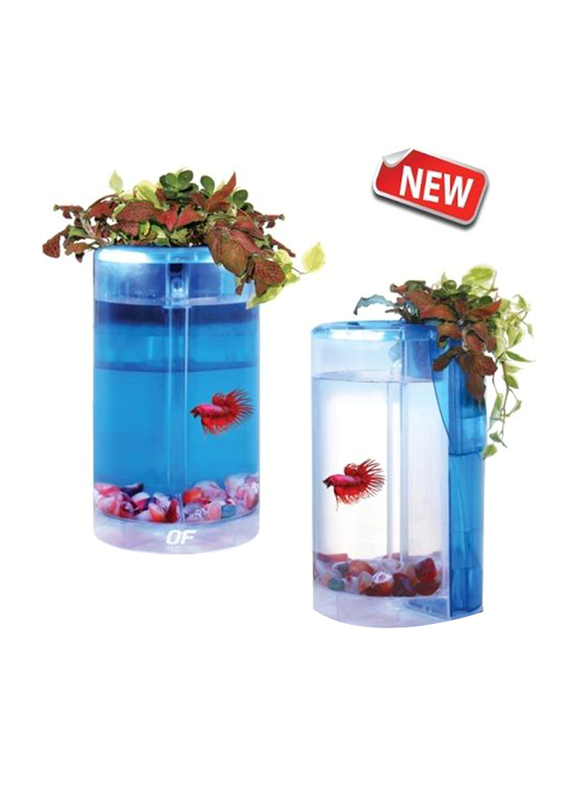 Ocean Free Betta Flora Aquarium Tank, 2 Litres, White