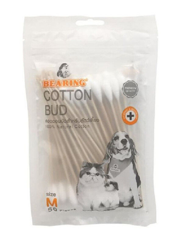 

Bearing Cotton Bud for Pets, Medium, 50 Pieces, White
