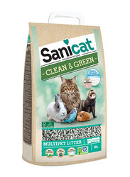 Sanicat Clean & Green Cellulose Multi Pet Litter, 10 Liters, Grey