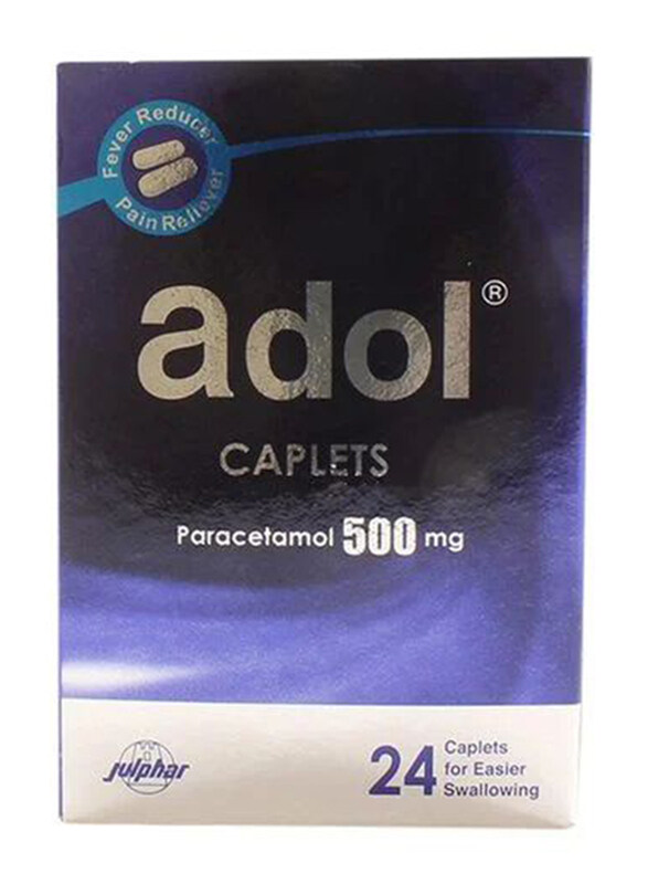 

Adol Caplet Pain Reliever, 500mg, 24 Caplets