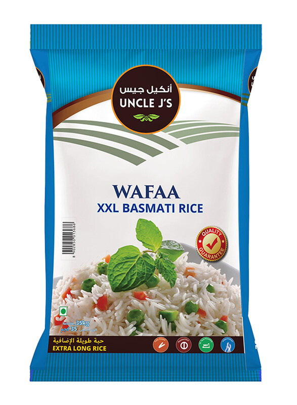 

Uncle J's Wafaa XXL 1121 Steam Basmati Rice, 35Kg