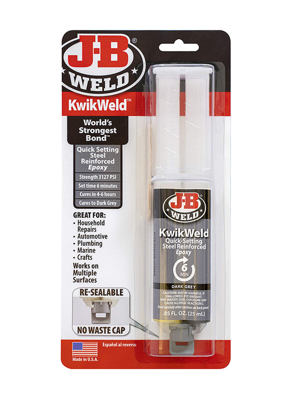 

J-B Weld 25ml KwikWeld Steel Reinforced Epoxy Syringe, 50176, Dark Grey