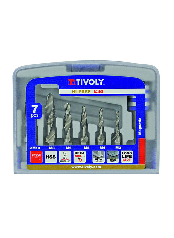 

Tivoly 6-Piece Male Avellanador M3, M4, M5, M6, M8, M10, Blue/Grey