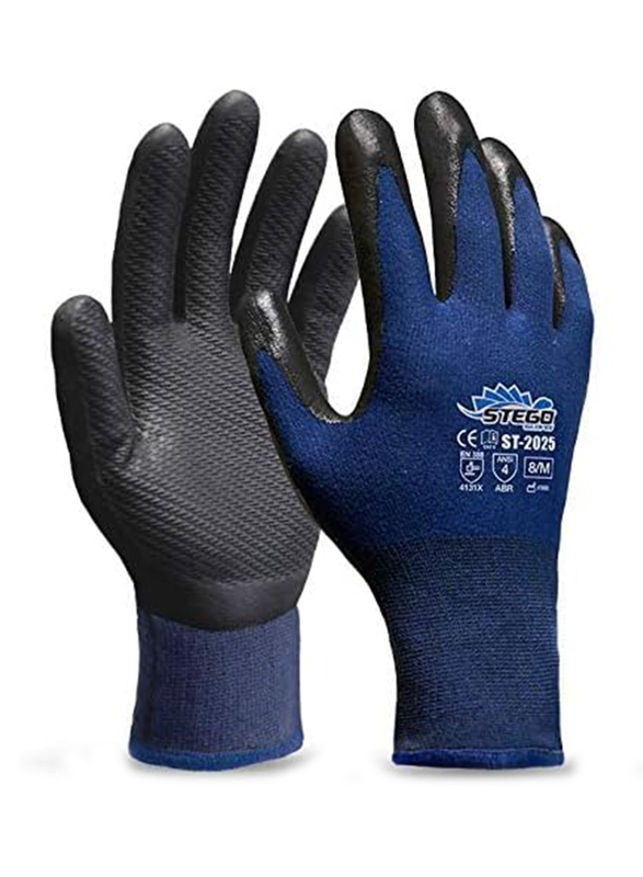 Stego Mechnaical & Multipurpose Safety Gloves, St-2025, Black/Blue, Large