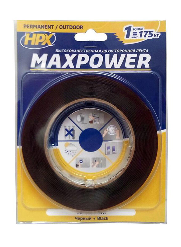 

HPX 19mm x 16.5m Max Power Outdoor Mounting Tape, OT1916, Black