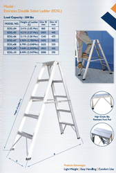 EMC Aluminium Foldable Double Sided 4 Steps Ladder, Silver