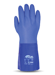 Stego 18-Piece Cotton Lined with PVC Coated Chemical Protection Safety Gloves, St-1080, Blue, X-Large