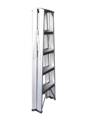 EMC Aluminium Foldable Double Sided 4 Steps Ladder, Silver