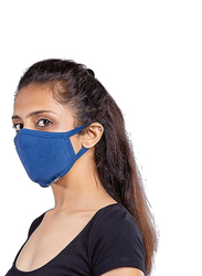 Tamboos Soft Bamboo Cotton Washable & Reusable Cloth Mask, Deep Blue, 2 Pieces