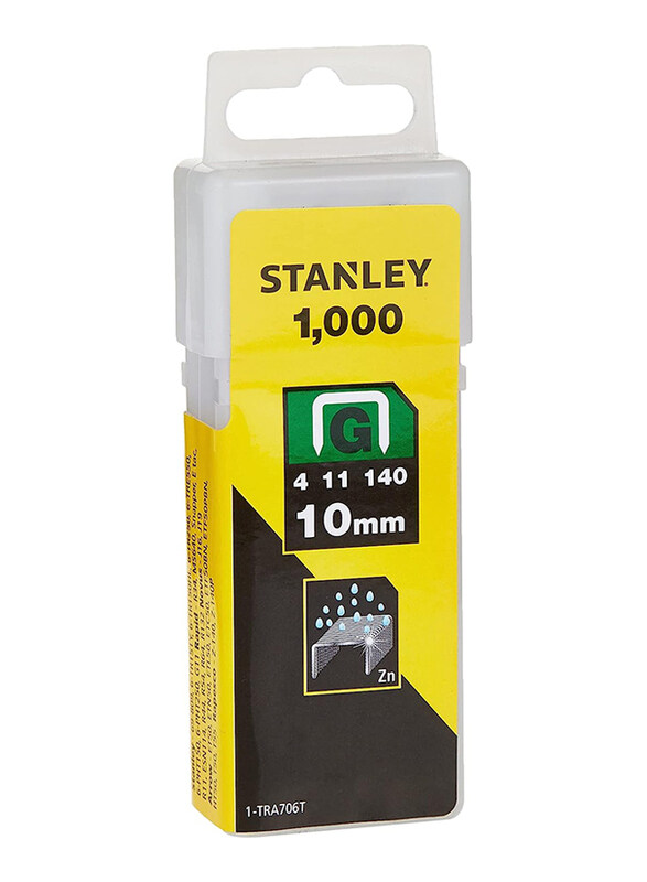 

Stanley Type G Heavy Duty Staples, 10mm, 1000 Pieces, 1TRA706T, Silver