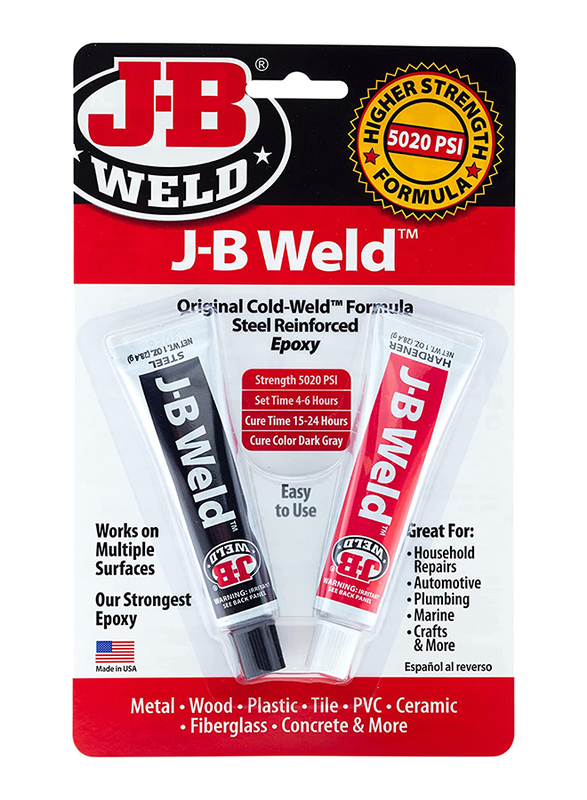 J B Weld 2 oz Original Cold Weld Steel Reinforced Epoxy, 8265S, Dark Grey