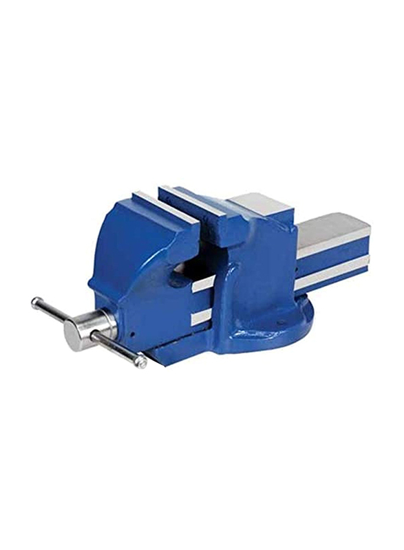 Tamtex 12inch Bench Vise Fixed Base, Blue/Silver