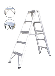 EMC Aluminium Foldable Double Sided 6 Steps Ladder, Silver