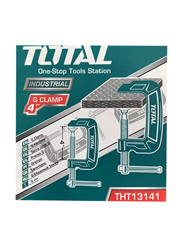 

Total 4-inch Industrial G Clamp, THT13141, Black/Silver