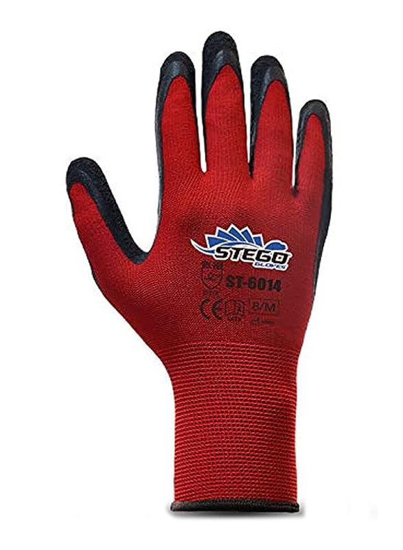 

Stego Mechanical & Multipurpose Safety Gloves, St-6014, Black/Red, X-Large