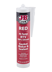 J-B Weld 10.3oz High Temperature RTV Silicone Gasket Maker and Sealant, 31914, Red