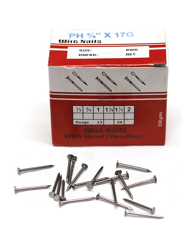 

Kannesman 150g Lost Head 1-Inch x 17 Gauge Nails/Pins for Carpenter/Wood Work (20), Silver