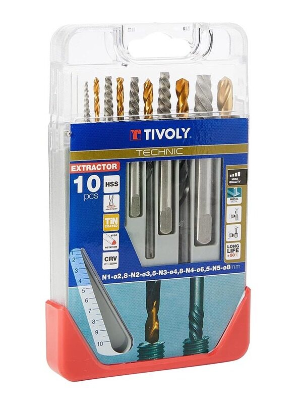 

Tivoly Clipster Puller Set for Sliding Bases/Screws Extracting, 11901170052, 10 Pieces, Multicolour