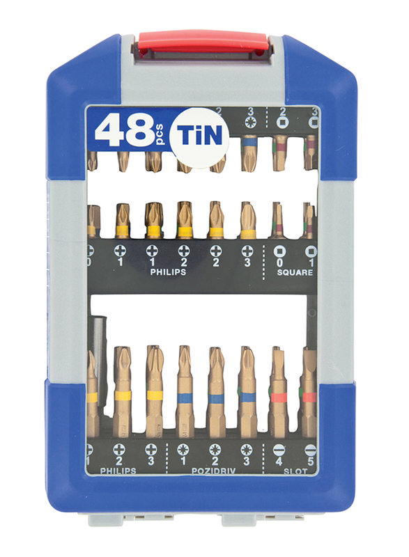 Tivoly 48-Piece 47 Bits Torsion Tin Ring & 1 Magnetic Bit Tip Holder Set, Multicolour