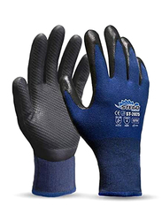 Stego 6-Piece Level 4 Protection Mechanical & Multipurpose Safety Gloves with Abrasion for Light Handling, St-2025, Blue/Black, X-Large