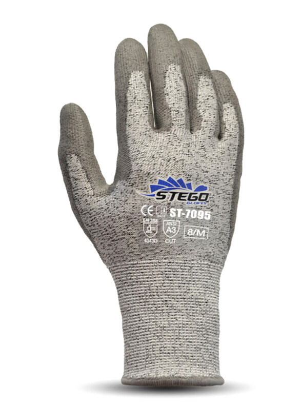 

Stego Lightweight Breathable Cut 3 Protection Safety Gloves, St-7095, Light Grey, X-Large