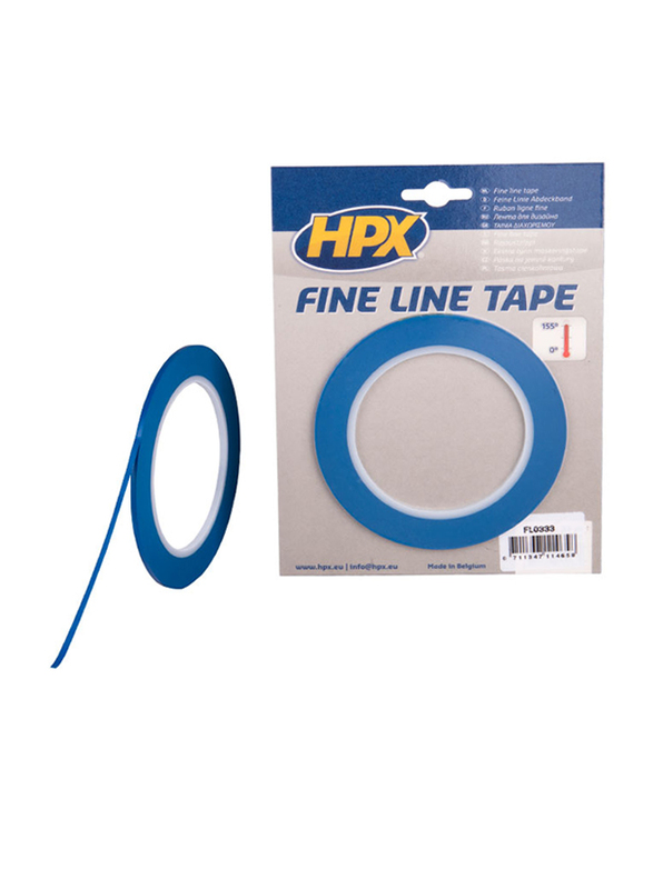 HPX 6mm x 33m Fine Line Tape, FL0633, Blue