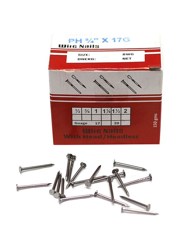 

Kannesman 2.54cm x 43.18cm Screws/Pins Lost Head Measuring for Carpentry & Wood Work, 15 Piece, Silver