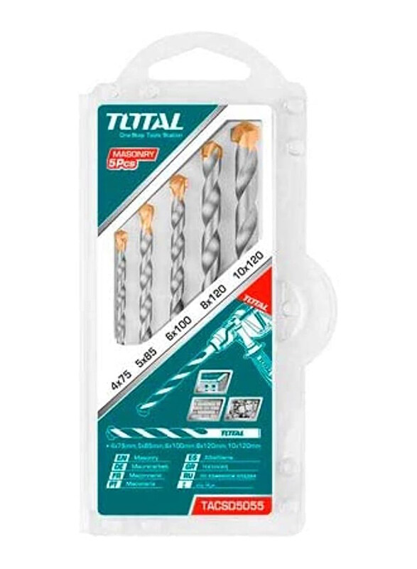 

Total Construction Drill Bit Heads, TACSD5055, 5 Piece, Silver