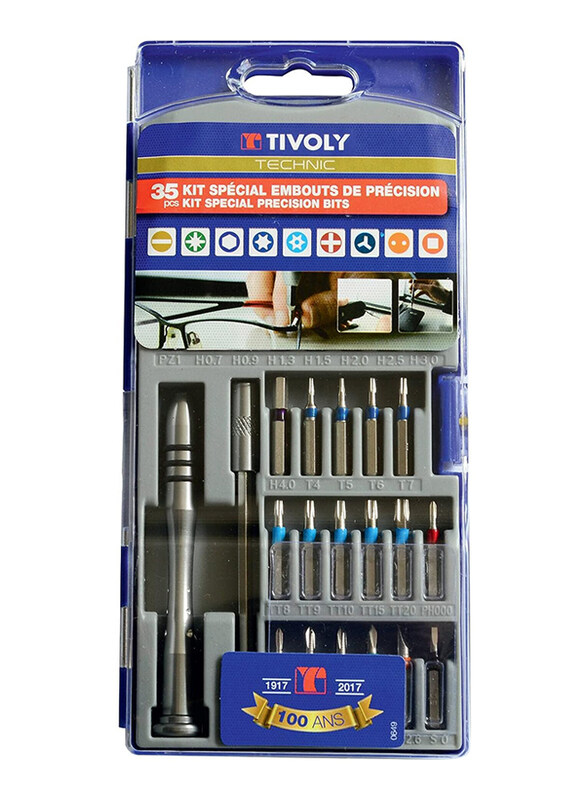 

Tivoly Precision Screwdriver Head Set, L-3213799, 35 Piece, Grey