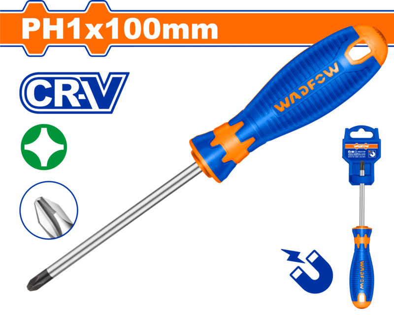 Wadfow PH1X100 Phillips Screwdriver - 100mm (WSD2214)