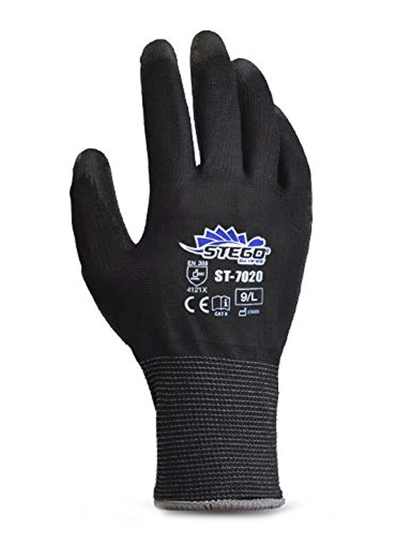 

Stego Mechanical & Multipurpose Safety Gloves, St-7020, Black, Large